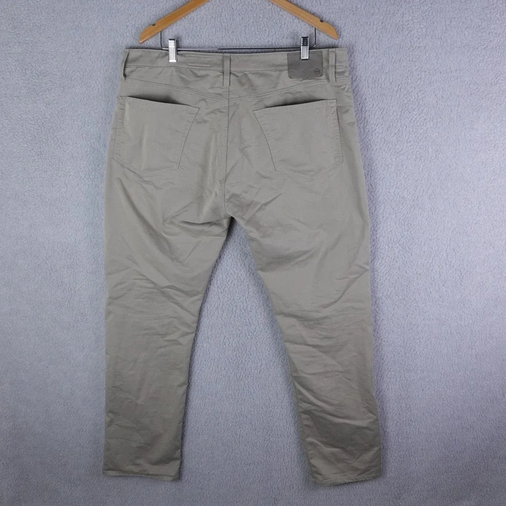 AG Adriano Goldschmied Everett Slim Straight Khaki Pants Tan Mens 38x32 Italian